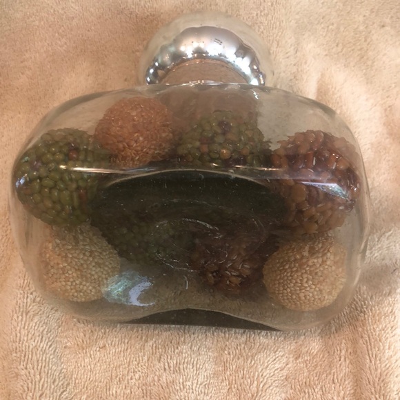 VTG BLOWN GLASS DECANTER WITH MERCURY GLASS STOPPER PERFUME BOTTLE SHAPE… - Picture 5 of 6